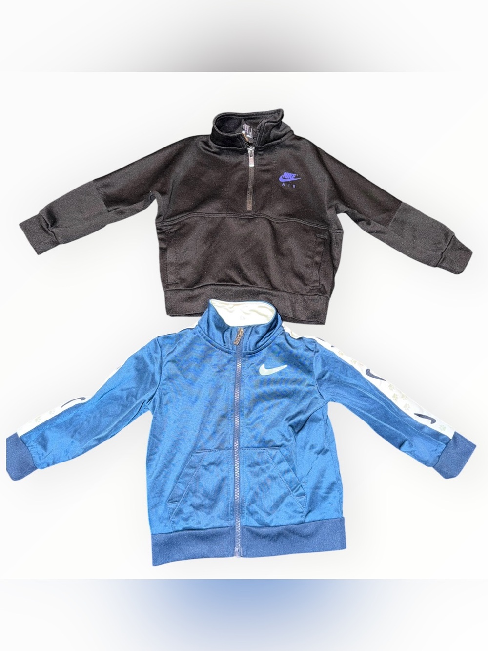 Nike Kids Black Half-Zip Pullover & Blue Full-Zip Track Jacket Set 18M